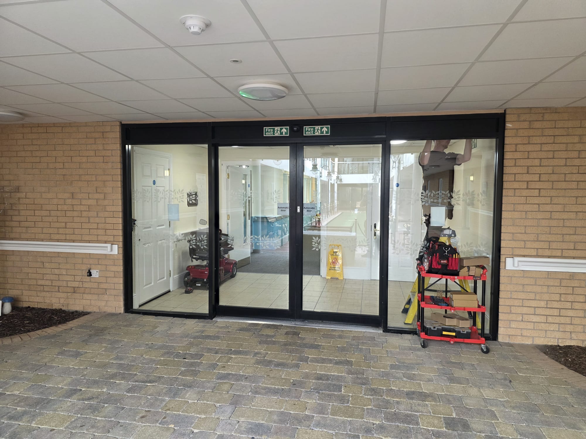 EVICK engineer attending an automatic pedestrian door callout