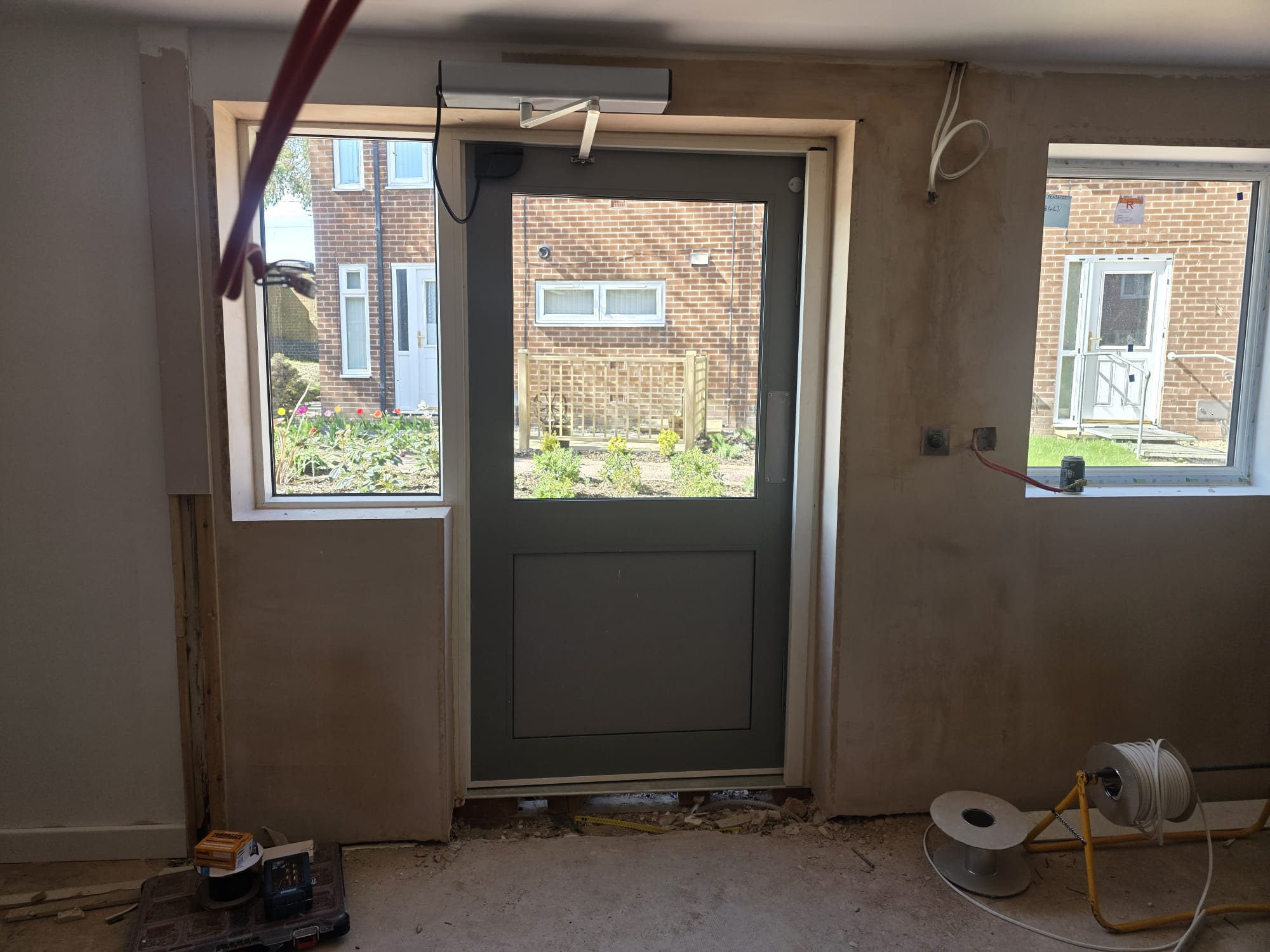 Automatic swing door installation