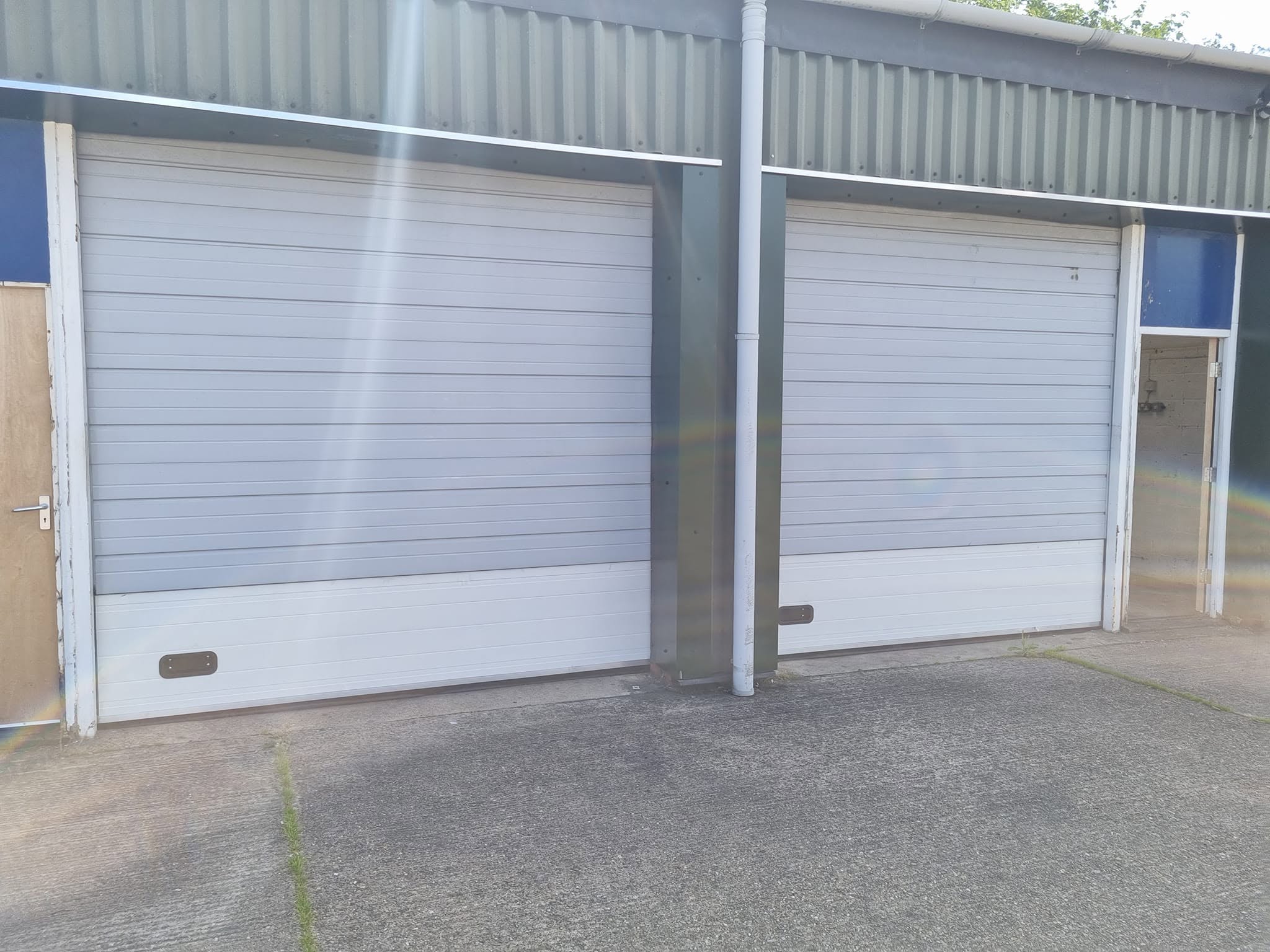 Two sectional doors installed on an industrial unit