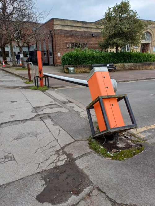 Vehicle Barrier Repair before repair