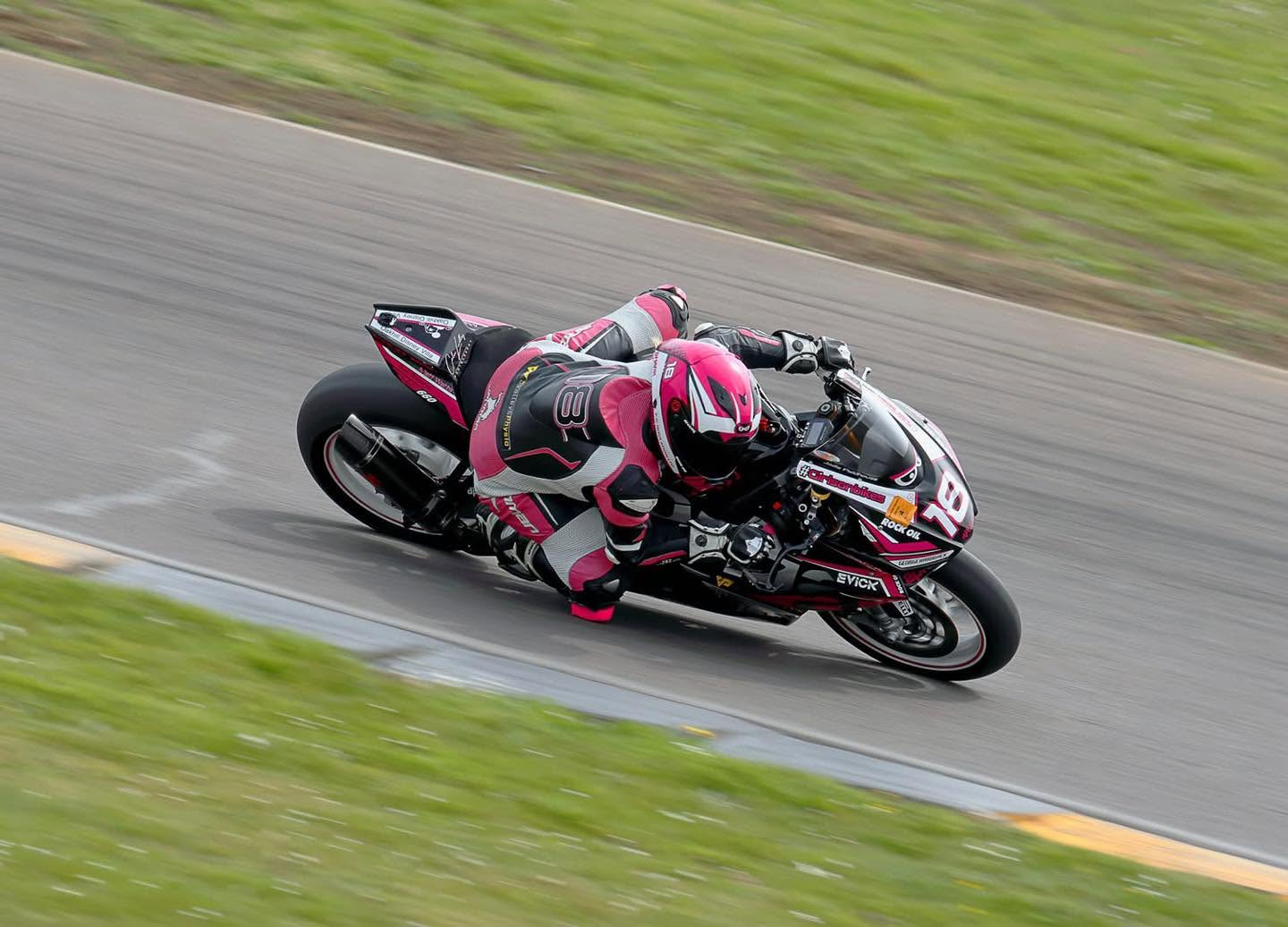 Jodie Fieldhouse number 18 motorcycle racing
